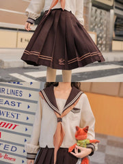 Nick Wilde Sailor Blouse & Midi Skirt-Sets-ntbhshop