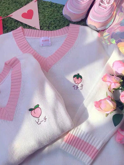 Peach & Strawberry Sweaters-Sets-ntbhshop