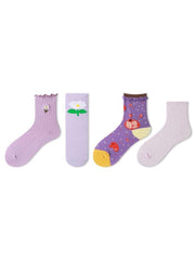 Purple Socks Set of 4-Socks-ntbhshop