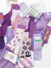 Purple Socks Set of 4-Socks-ntbhshop