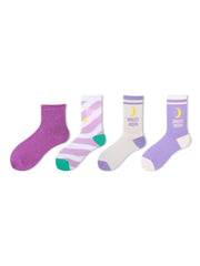 Purple Socks Set of 4-Socks-ntbhshop