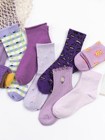 Purple Socks Set of 4-Socks-ntbhshop