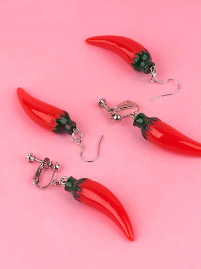 Red Pepper Earrings & Ear Clips-Earrings-ntbhshop