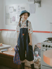 Retro Flower Overall-Sets-ntbhshop