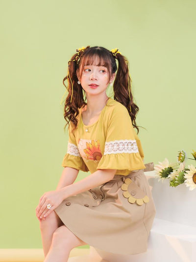 Sunflower Tee & Skirt-Sets-ntbhshop