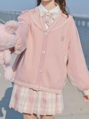 Sweet Cat Jk Uniform Sailor Cardigan-Sets-ntbhshop