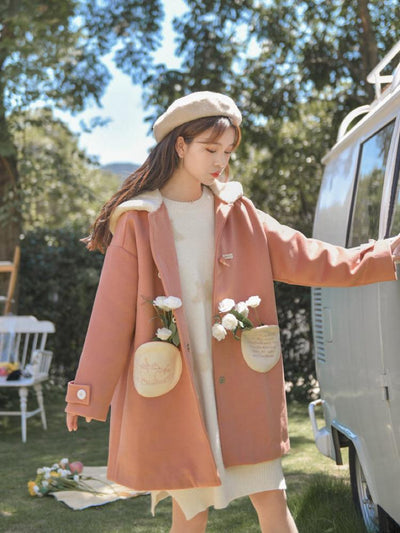 Sweet Strawberry Wool Coat-Coat-ntbhshop