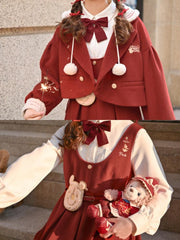 Winnie the Pooh Shimmer Wool Jacket & Dress-Sets-ntbhshop