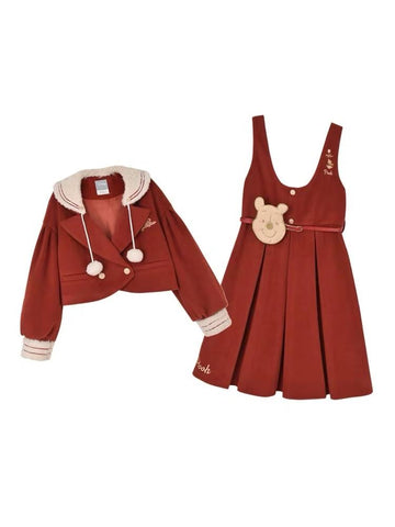 Winnie the Pooh Shimmer Wool Jacket & Dress-Sets-ntbhshop