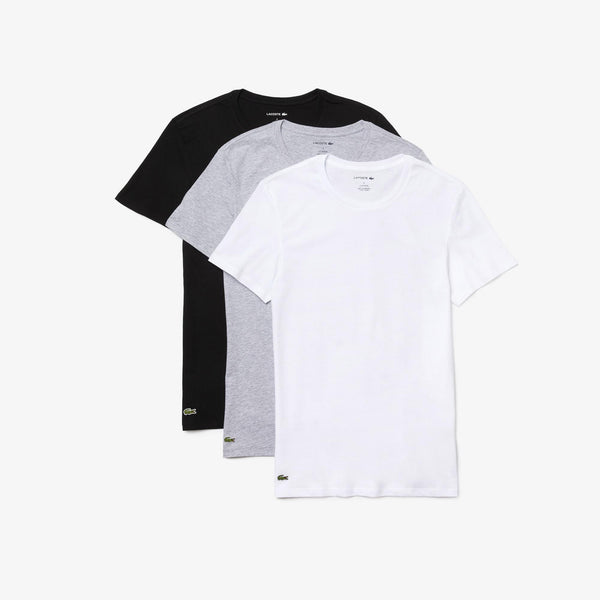 Lacoste Essentials 100% Cotton White/Grey/Black Men Neck Slim T-S – Last Stop Clothing Shops