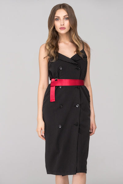 black dress red belt