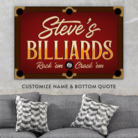 Man Cave Artwork For Billiards Game Room And Bar Pub