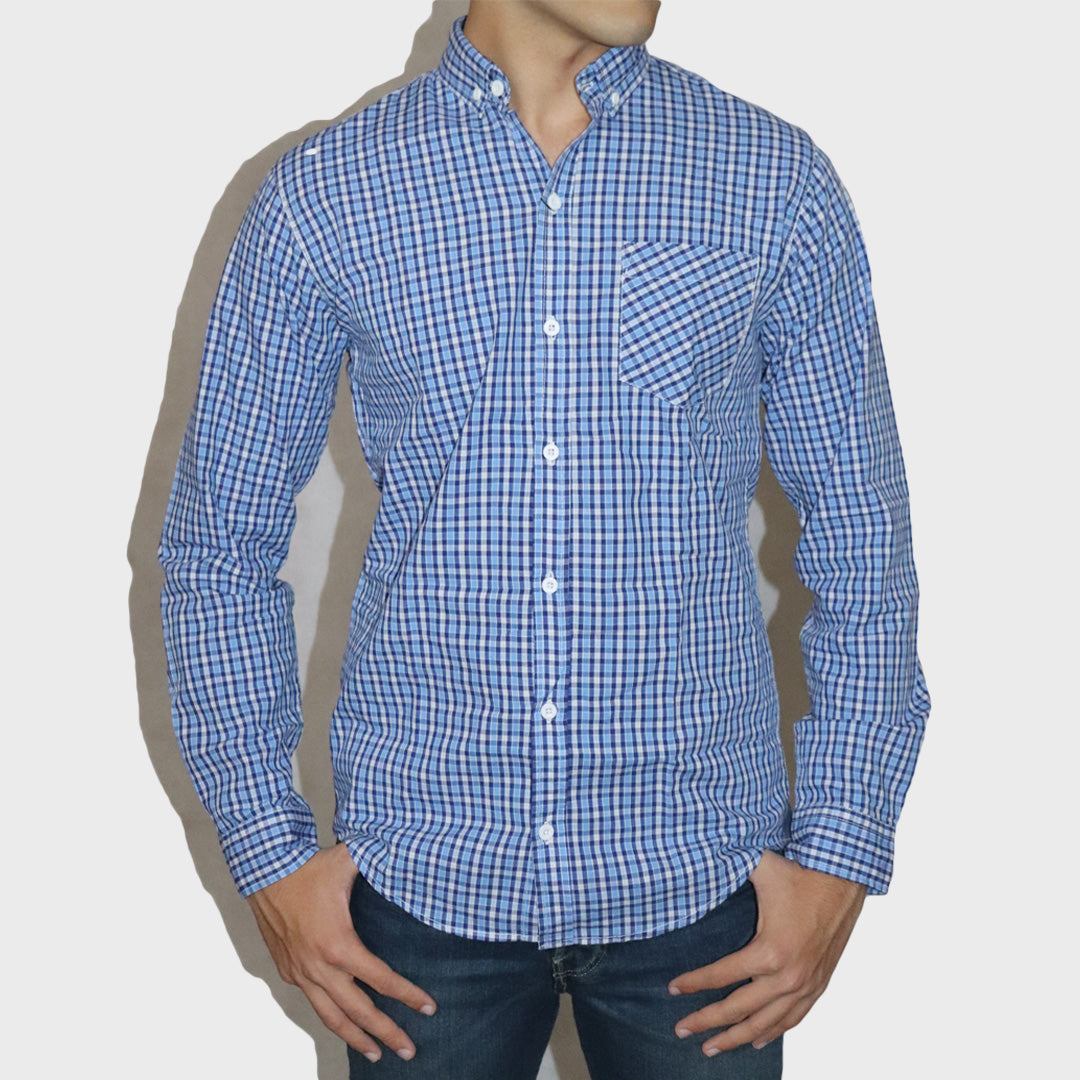 zara man blue shirt