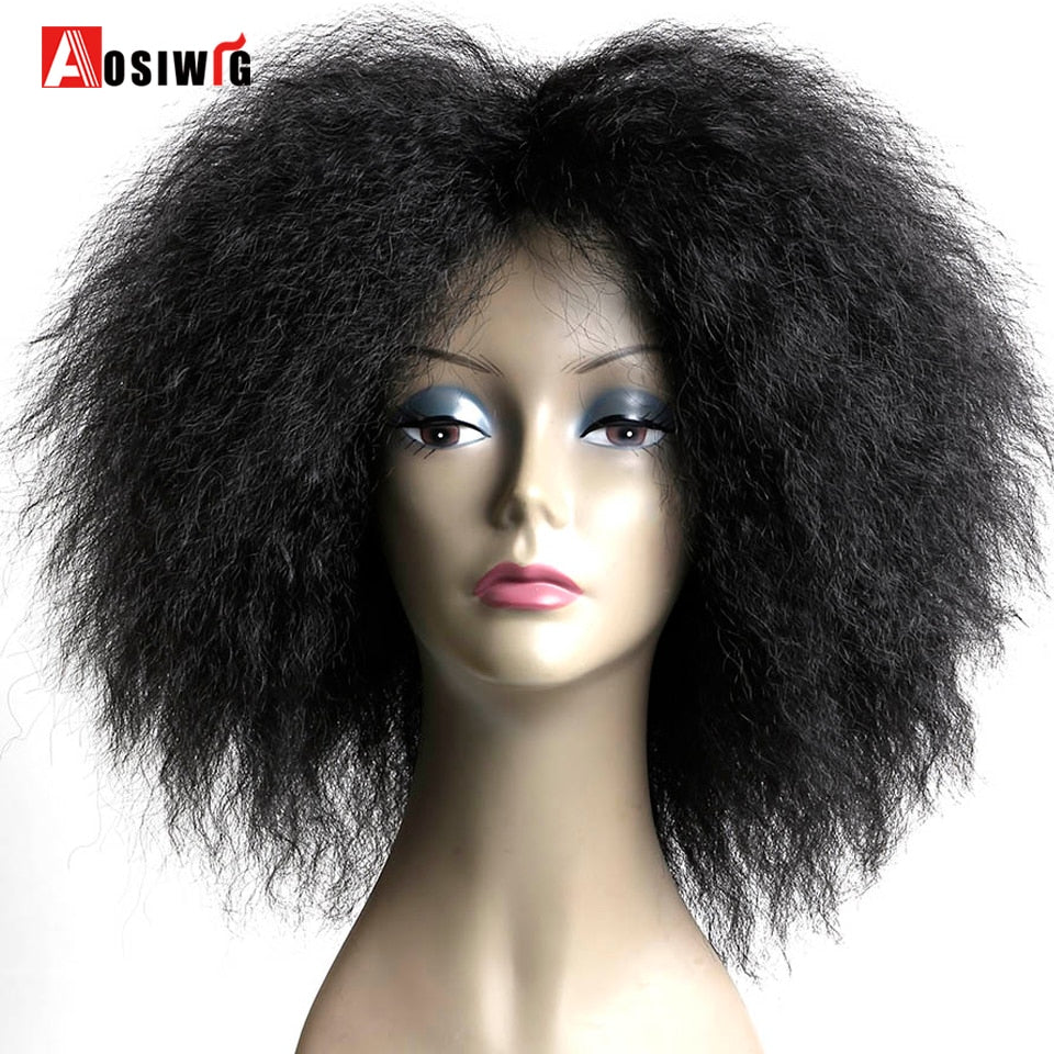 brunette afro wig