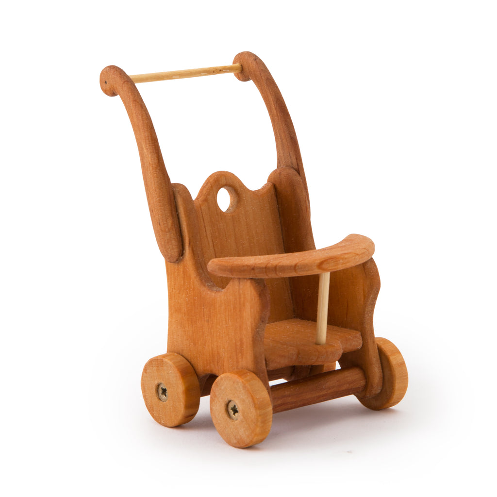 wooden doll stroller