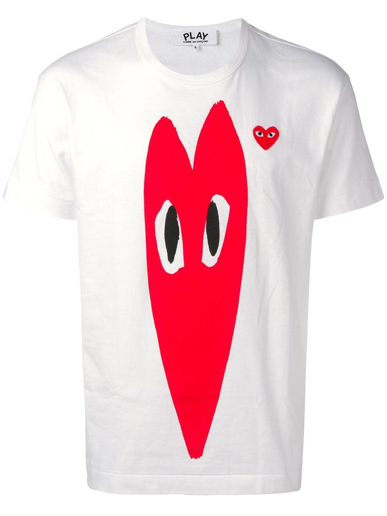 cdg play white t shirt