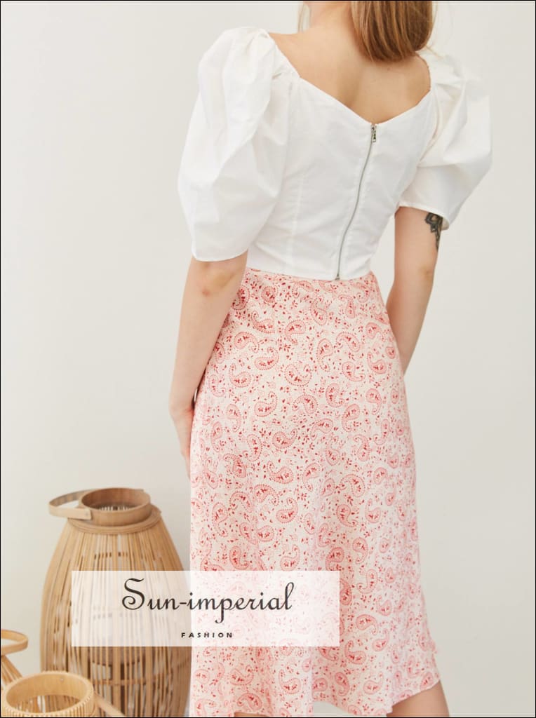 high waisted floral maxi skirt