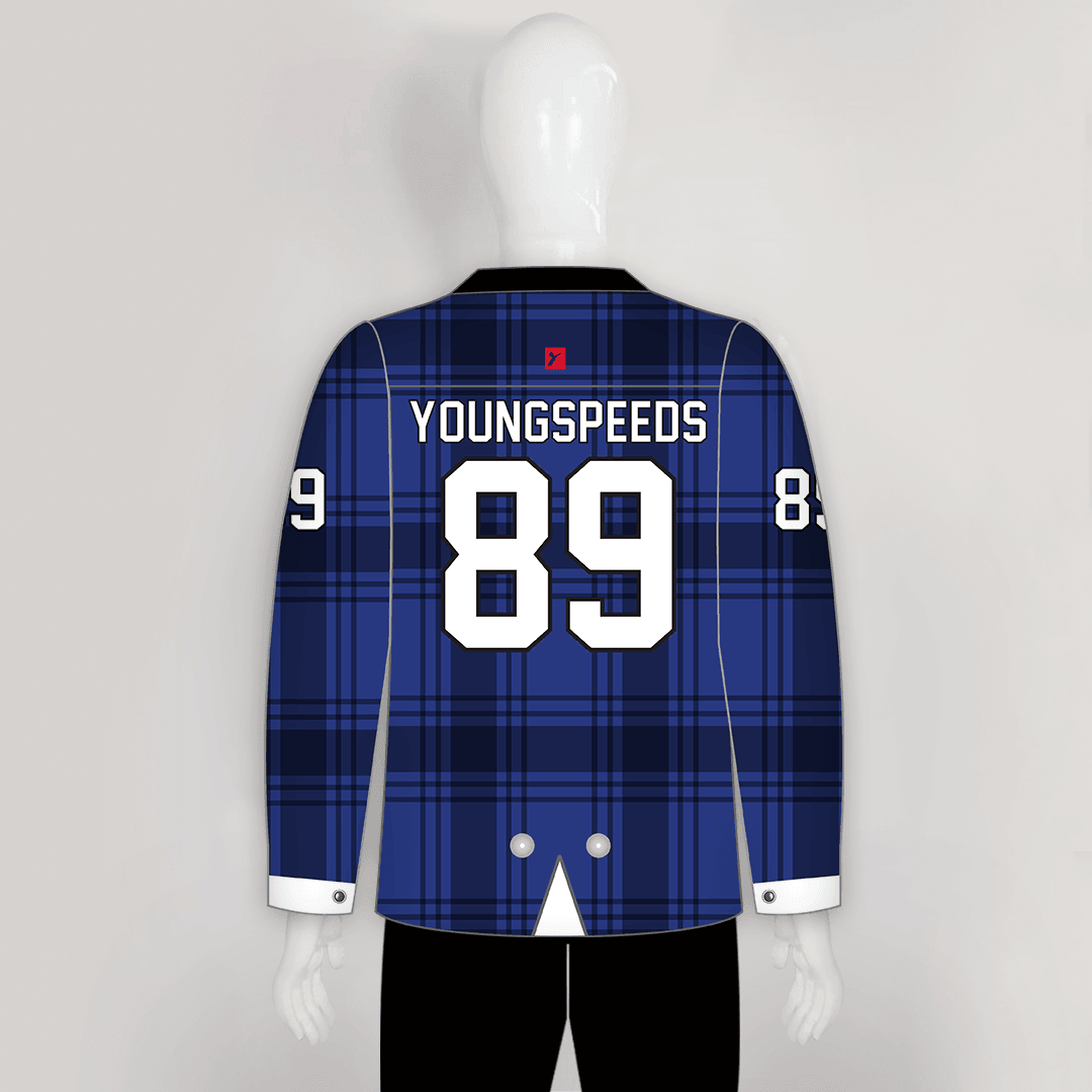 Mamut tema preocuparse Blue Tuxedo Sublimated Custom Hockey Goalie Jerseys | YoungSpeeds