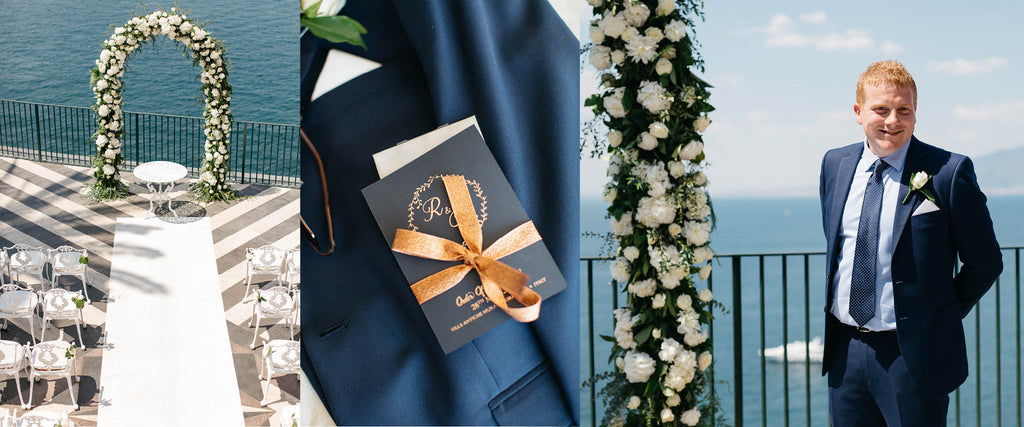 Elegant Navy and Rose Gold Wedding Stationery