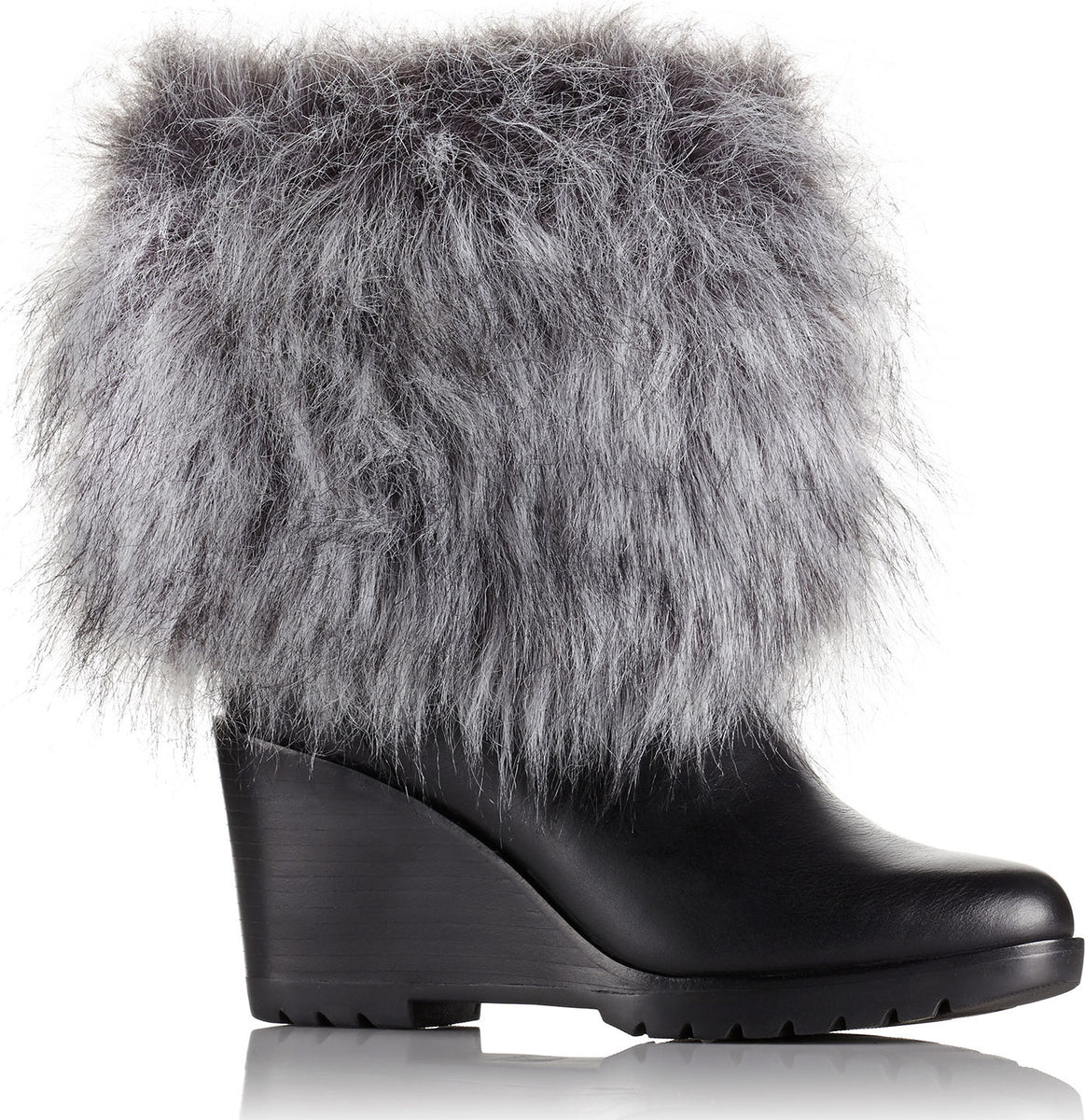 sorel faux fur wedge boot