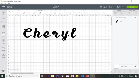 Font example Cricut Design Space