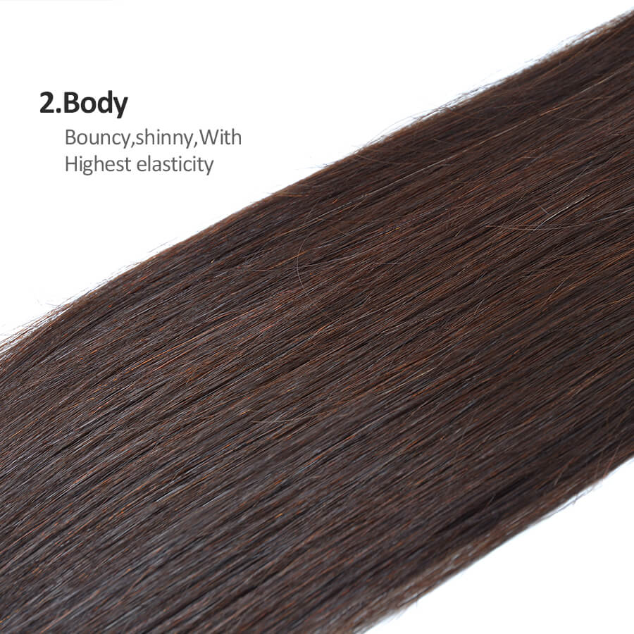 MYB Dark Brown Silky Straight Remy Human Hair Wrap Clip-in Ponytail Hairpieces Body