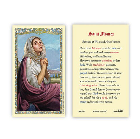 St. Monica Prayer Holy Card