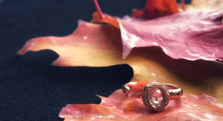 Rose gold and rose cut diamond engagement ring