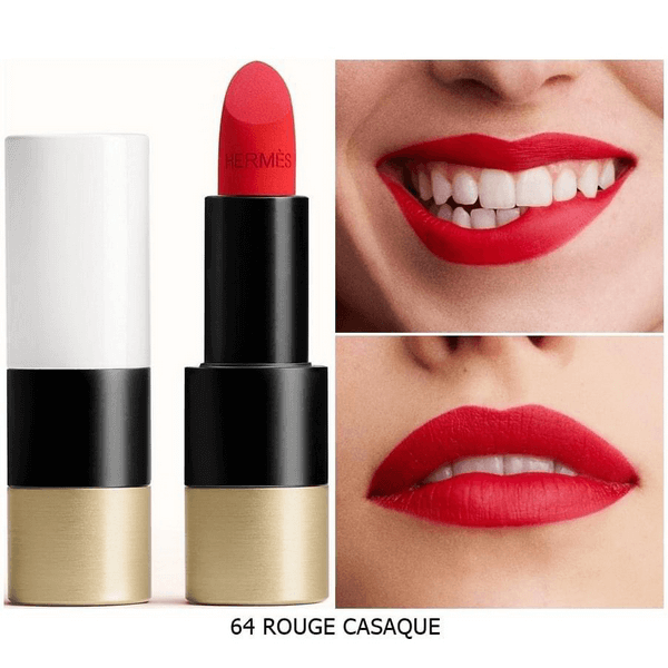 Hermes Rouge Satin Lipstick - #64 Rouge Casaque (Satine) 3.5g/0.12oz