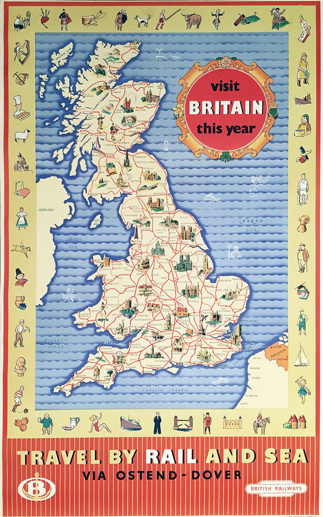 British Railways Map Poster
