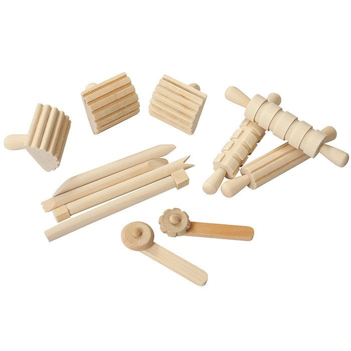 wood play dough tools