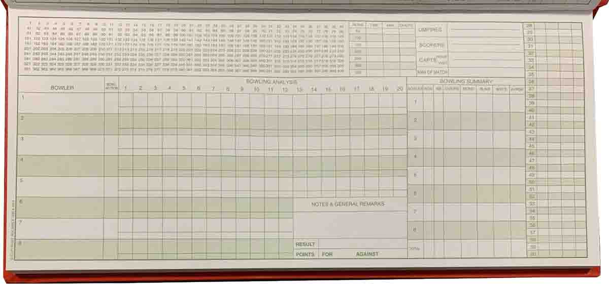 60 100 Innings ND Wire Bound Scorebook Cricket Accessory Book 