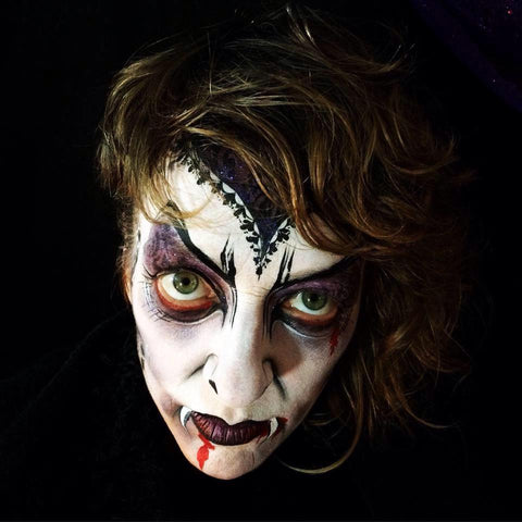 Vampire halloween makeup and face paint
