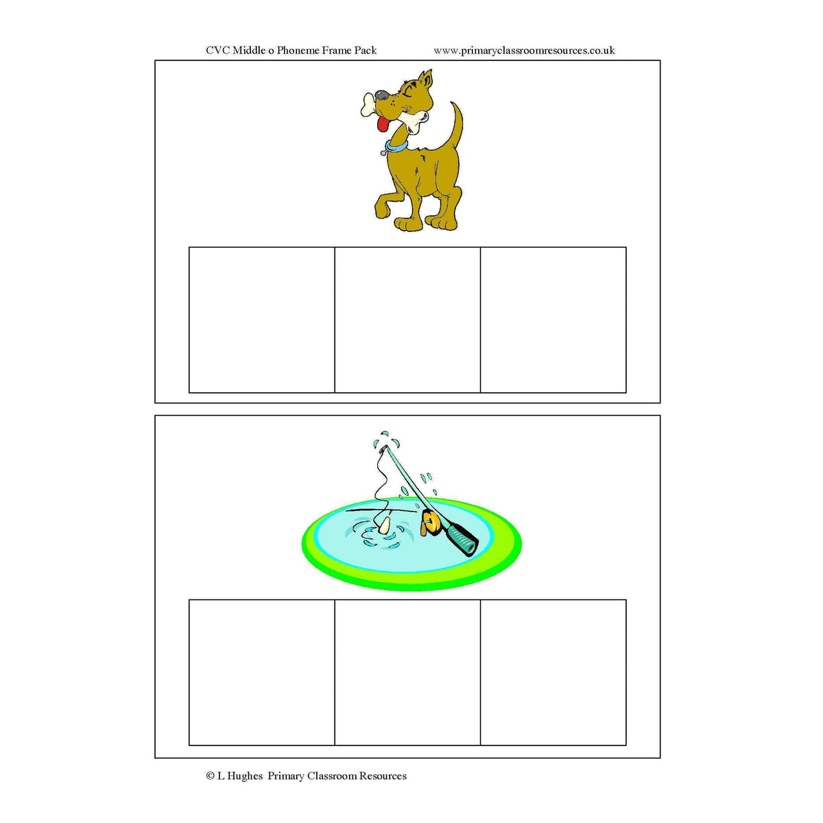 Cvc Middle O Phoneme Frames Primary Classroom Resources