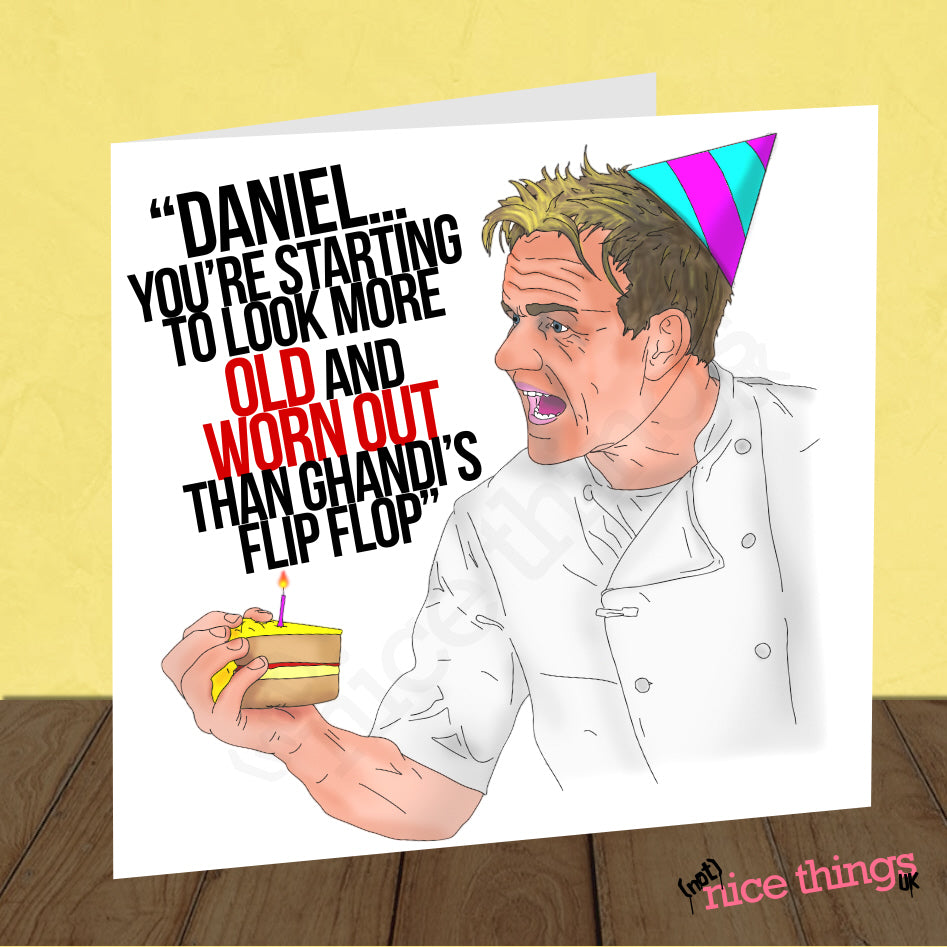 Personalised Offensive 'Gordon Ramsay' Card | Rude, Funny, Insult Birt