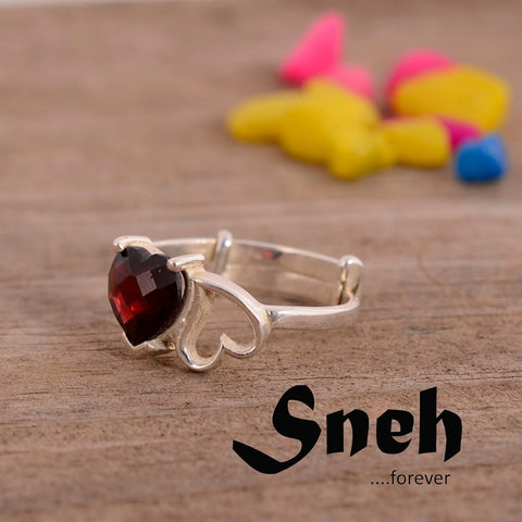 Red garnet heart Sneh collection