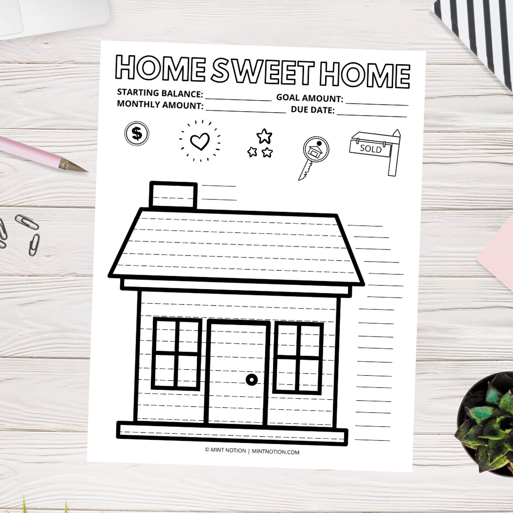 House Savings instant Home Savings Goal Tracker Letter House Savings Tracker A4 PDF 50k New House Tracker A5 50,000 House Savings