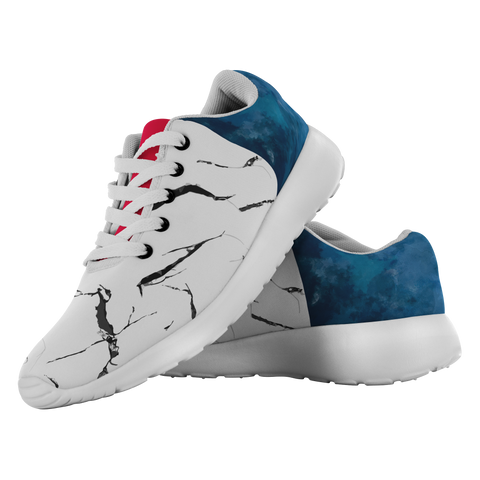 Blue & Marble Unisex Running Shoes