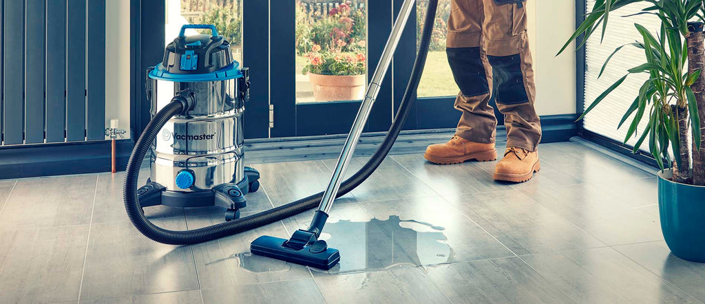 Vacuuming water from floor