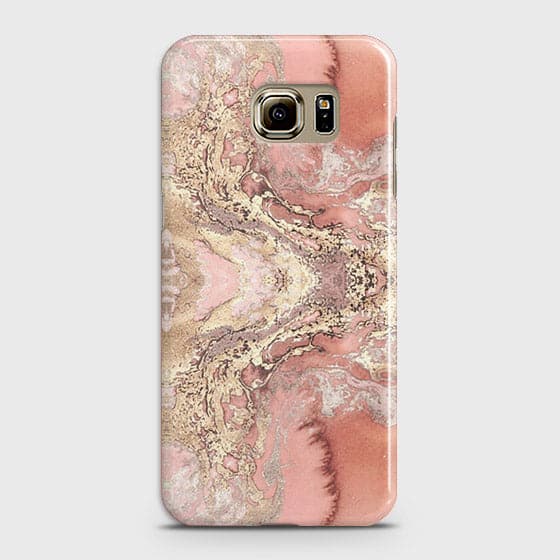 Samsung Galaxy S6 Edge Cover - Trendy Chic Gold Marble Print –