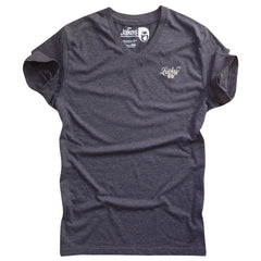 V-neck T-shirt - Charcoal/Ecru - Slim Fit