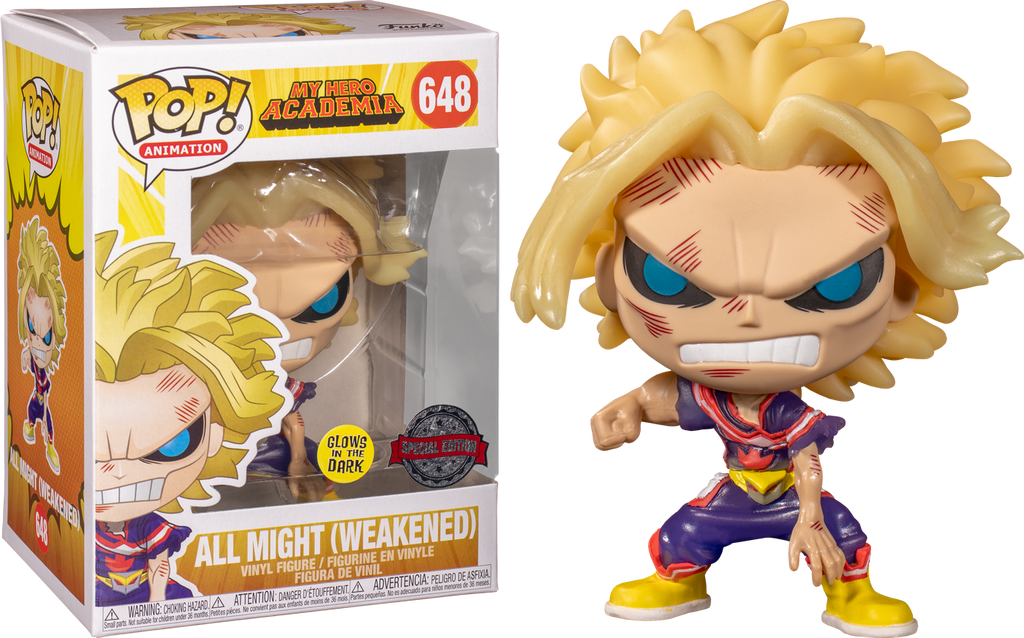 Funko Pop! My Hero - All Might Weakened Glow in the Dark #648 | Amazing Collectables