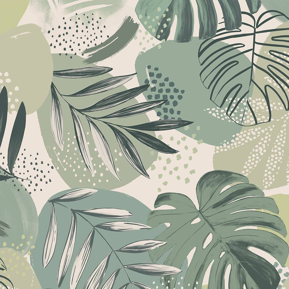 Abstract Jungle Wallpaper - Leaf Green - Brand Mckenzie – Lime Lace