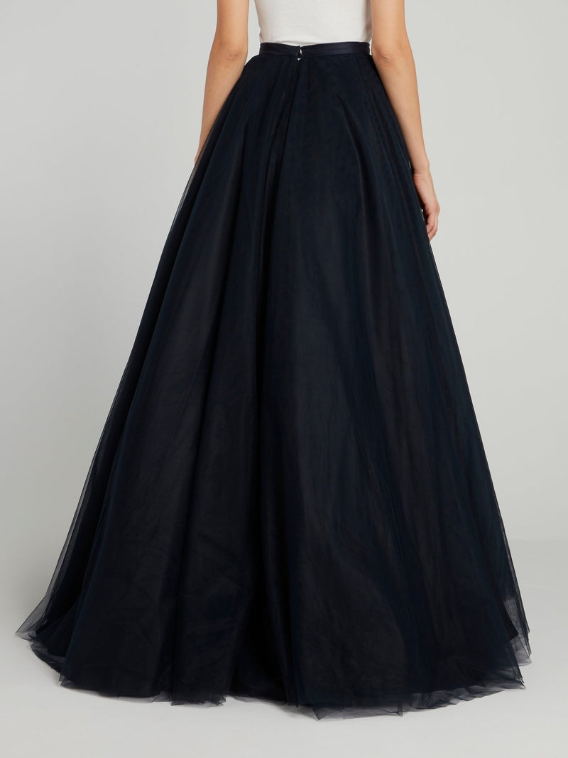 black tulle overlay skirt