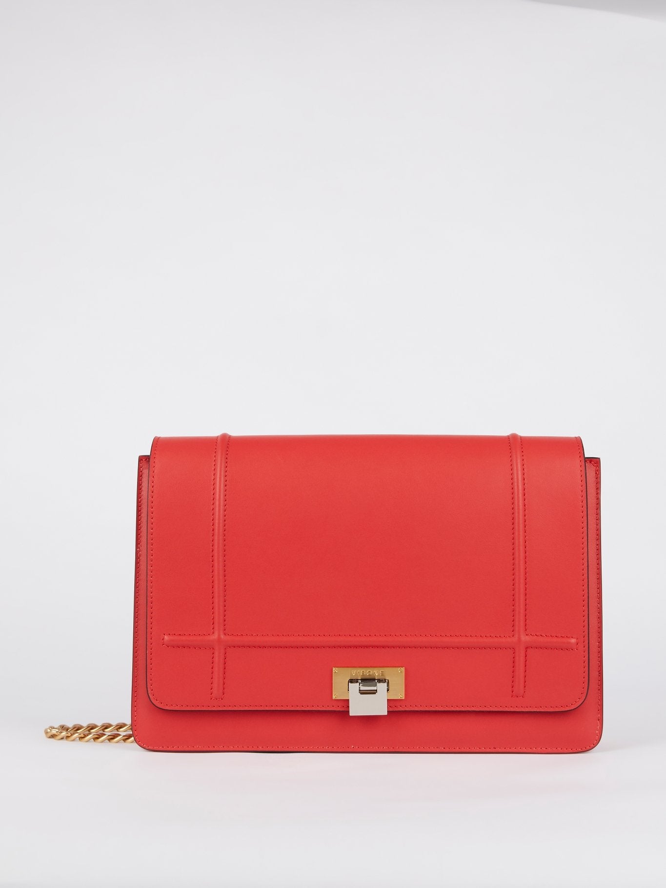 Lizzy Red Brass Strap Shoulder Bag – Maison-B-More Global Store