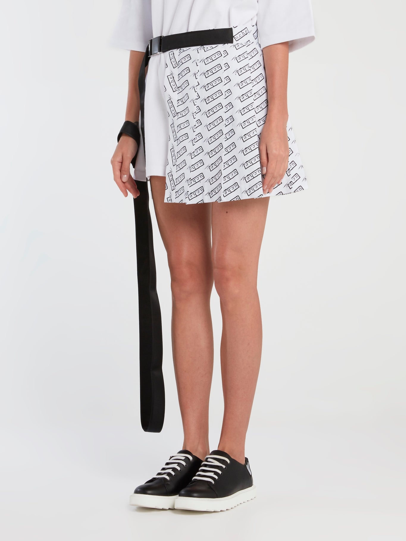 Uche Monogram Belted Twill Skirt – Maison-B-More Global Store