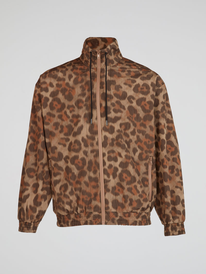 balenciaga leopard print fleece jacket