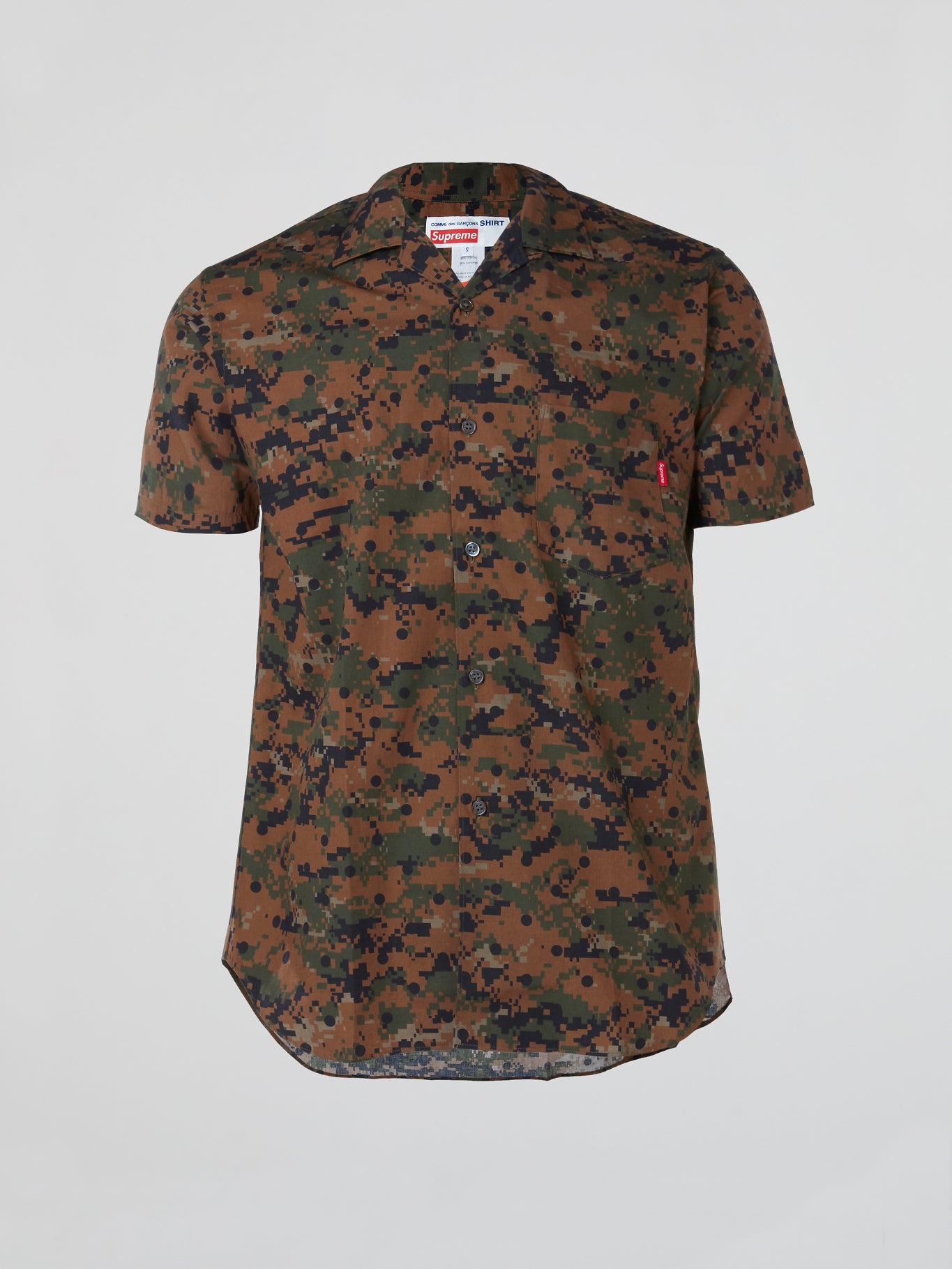 supreme camo button up