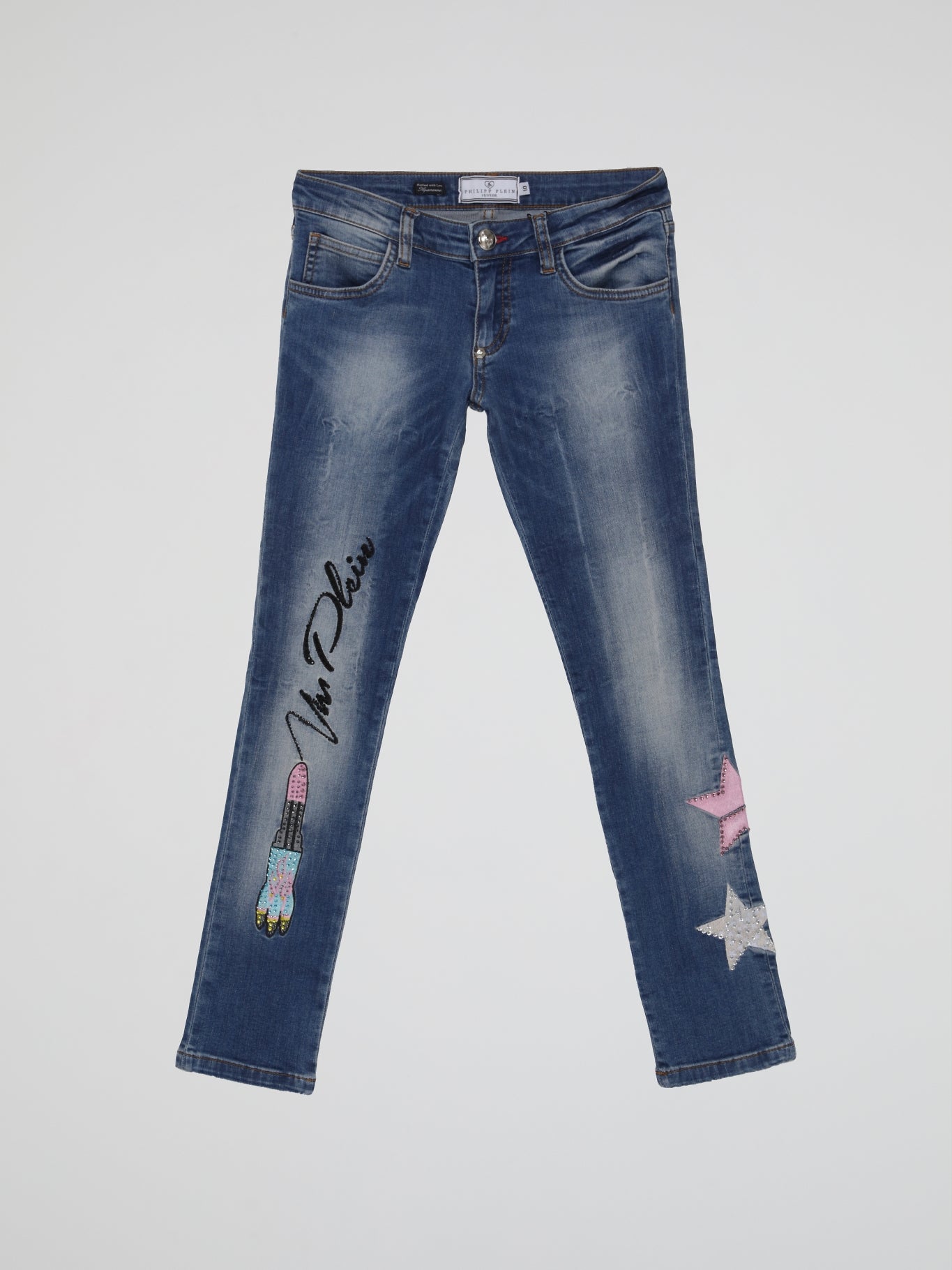 academisch waarom niet Incident, evenement Blue Star Detail Denim Jeans (Kids) – Maison-B-More Global Store