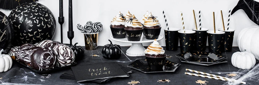 Black & Gold Halloween Tableware